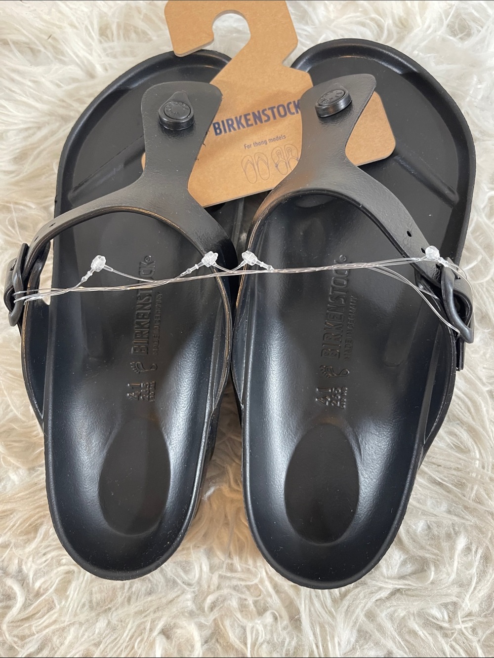 BIRKENSTOCK Gizeh Essentials Black Slip On Lightweight Size 10 NEW - Picture 8 of 14